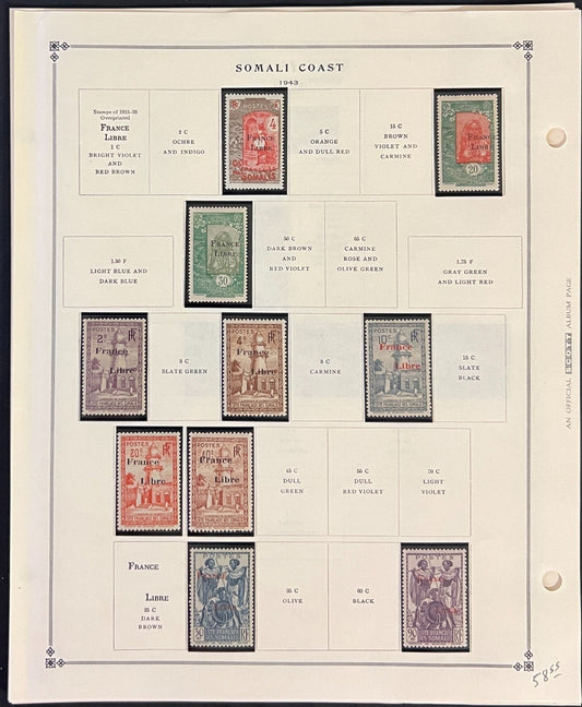 Somali Coast Stamp Collection Pages Mint & Used 1941-1966 ZAYIX