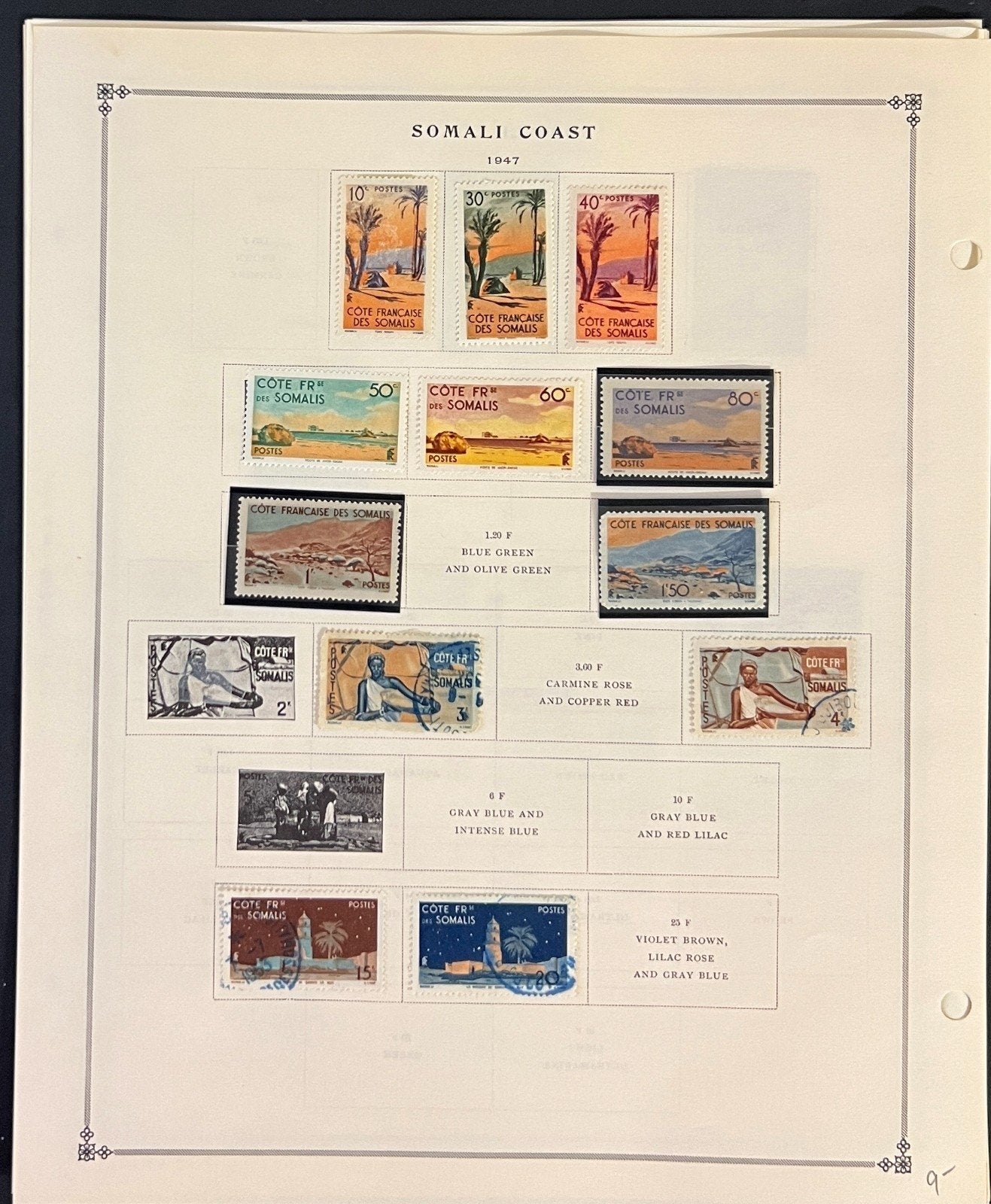 Somali Coast Stamp Collection Pages Mint & Used 1941-1966 ZAYIX