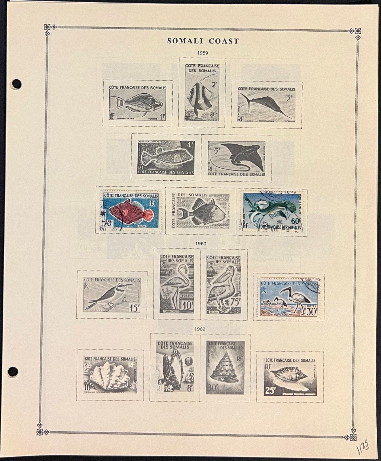 Somali Coast Stamp Collection Pages Mint & Used 1941-1966 ZAYIX