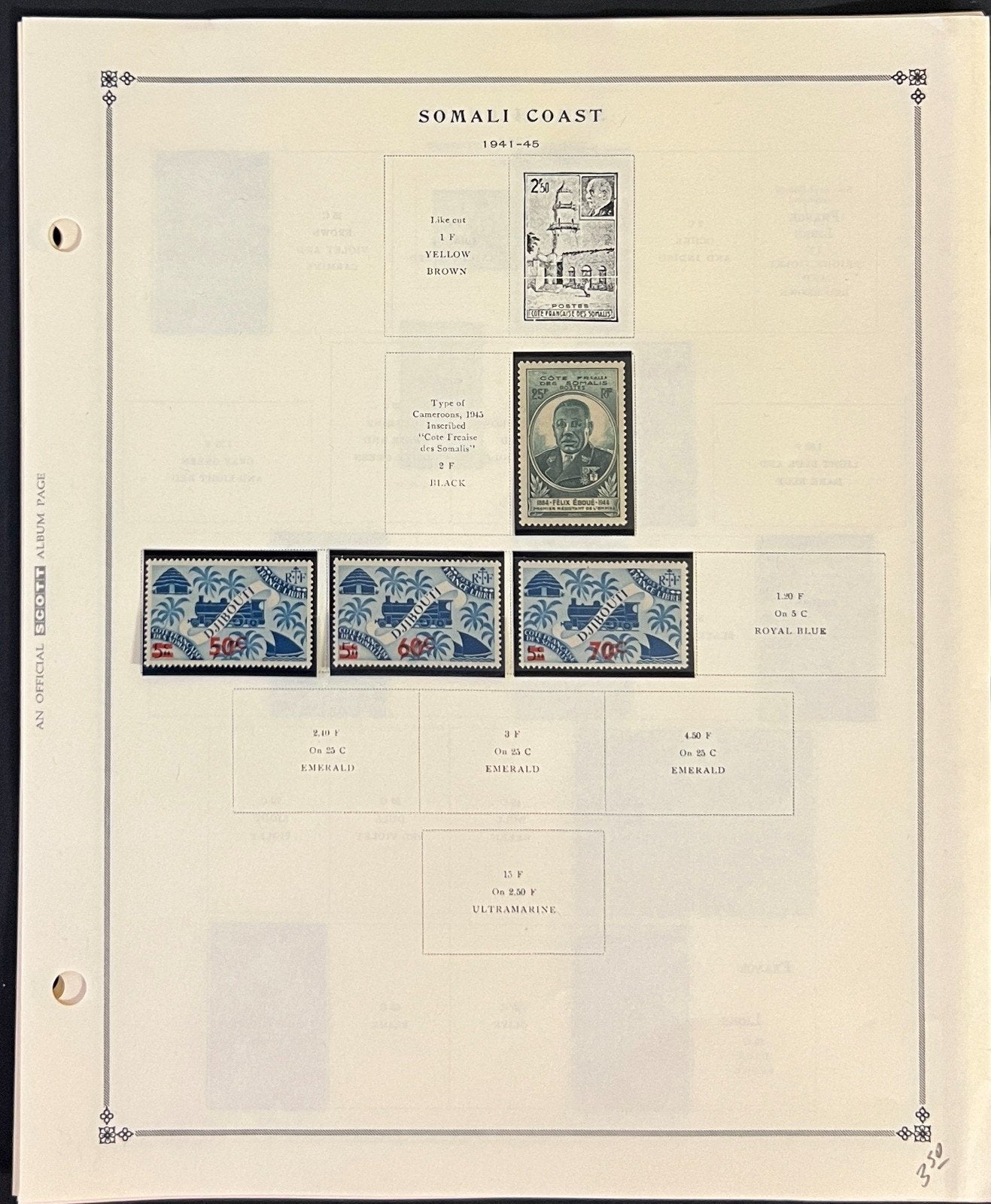 Somali Coast Stamp Collection Pages Mint & Used 1941-1966 ZAYIX