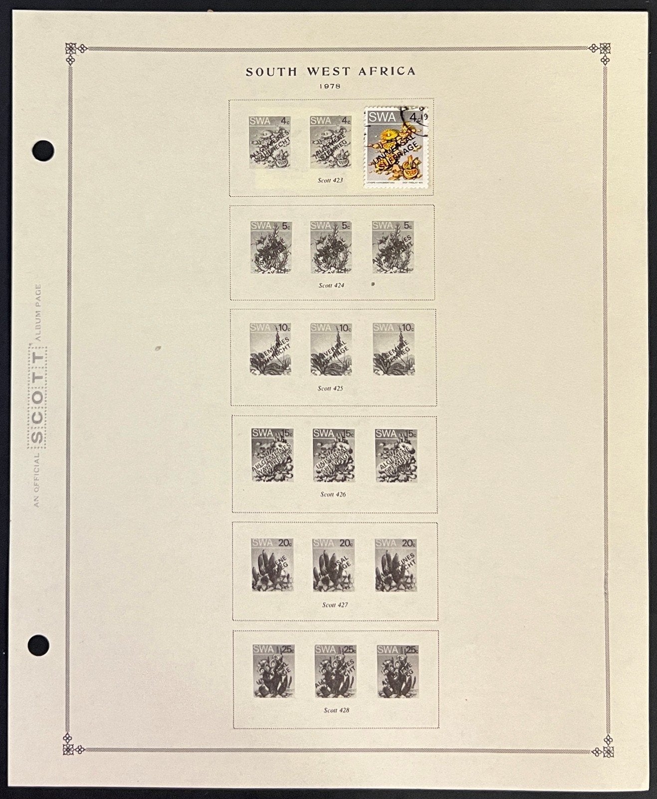 South West Africa Stamp Collection Pages Mint Hinged & Used 1941-1978 ZAYIX