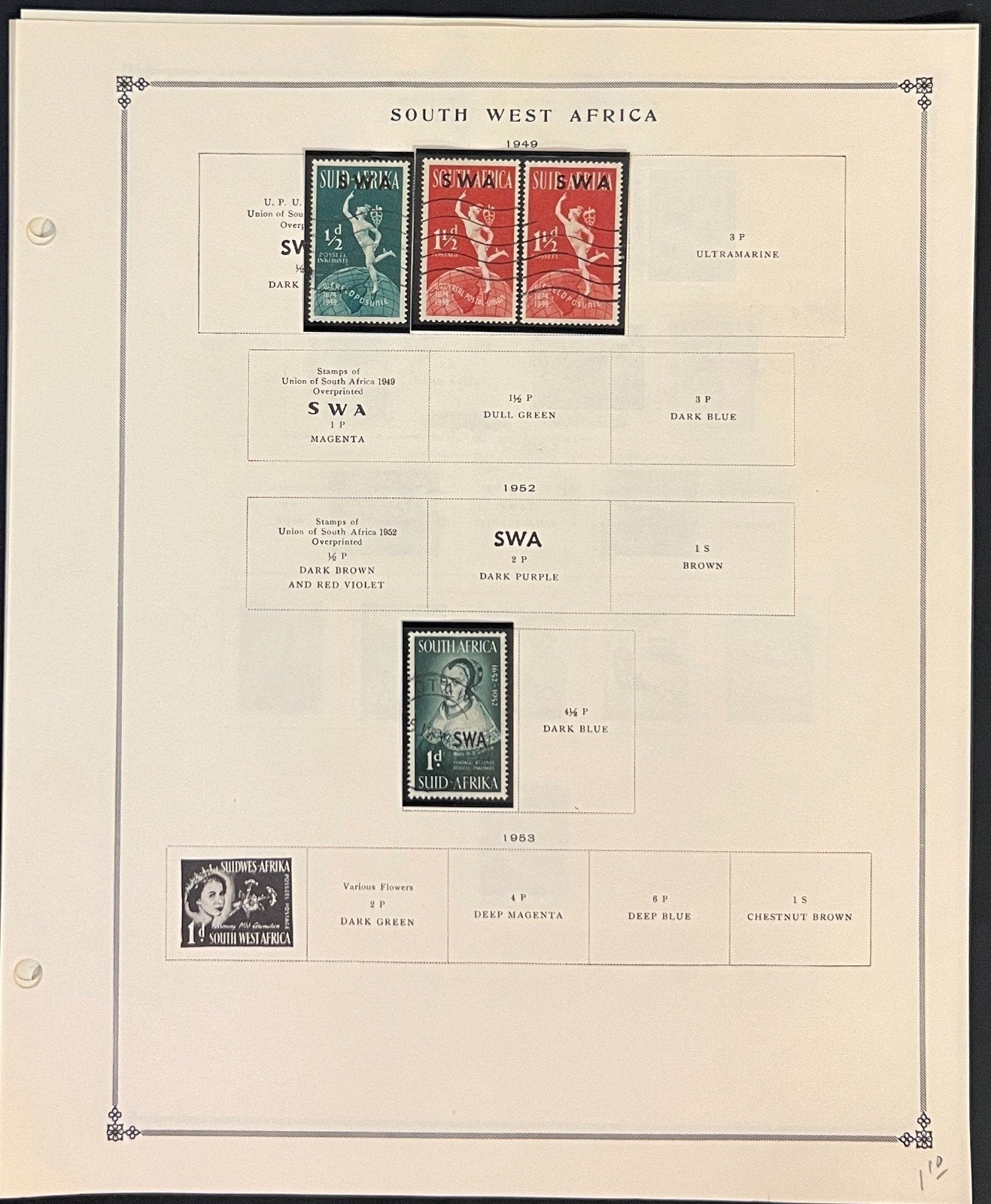 South West Africa Stamp Collection Pages Mint Hinged & Used 1941-1978 ZAYIX