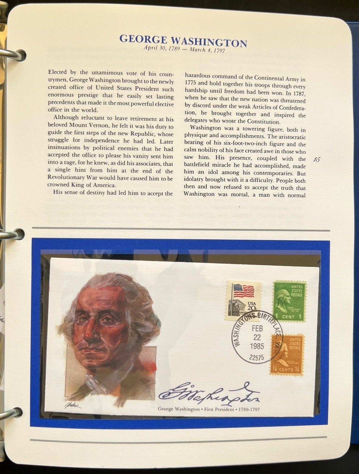 Presidents of The United States First Day Cover Collection Album FDC 1985 ZAYIX