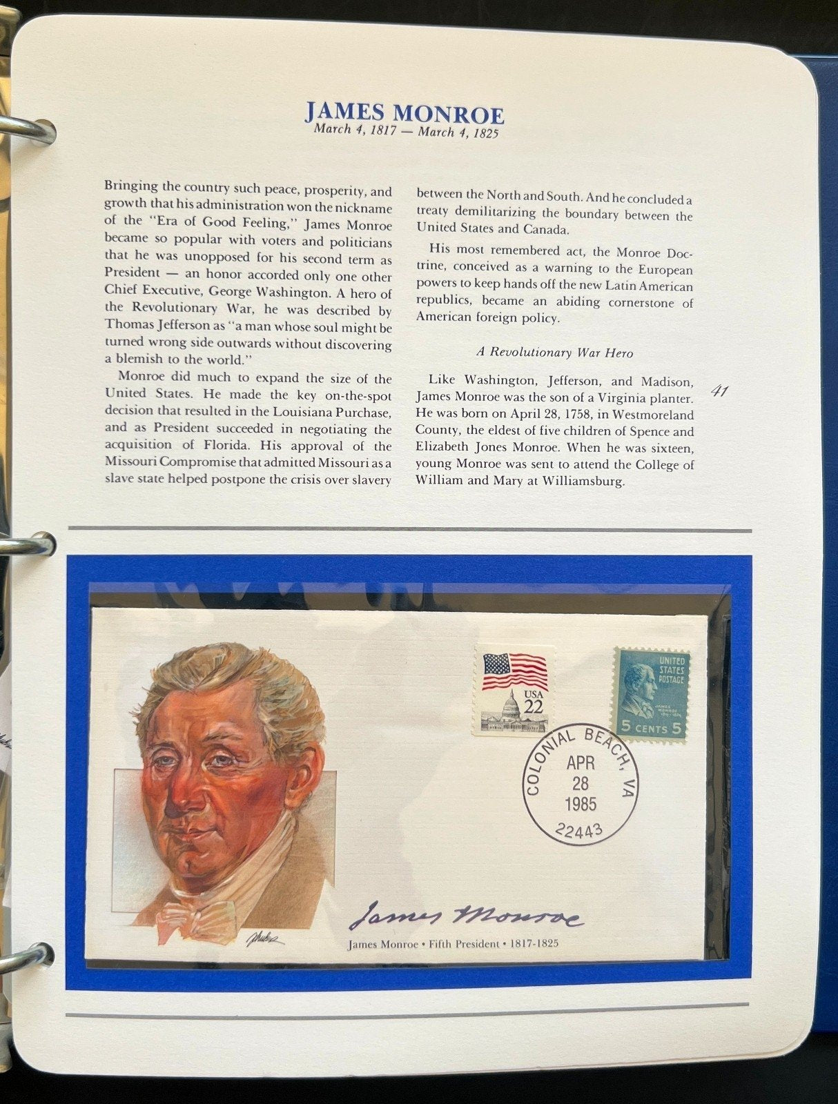 Presidents of The United States First Day Cover Collection Album FDC 1985 ZAYIX