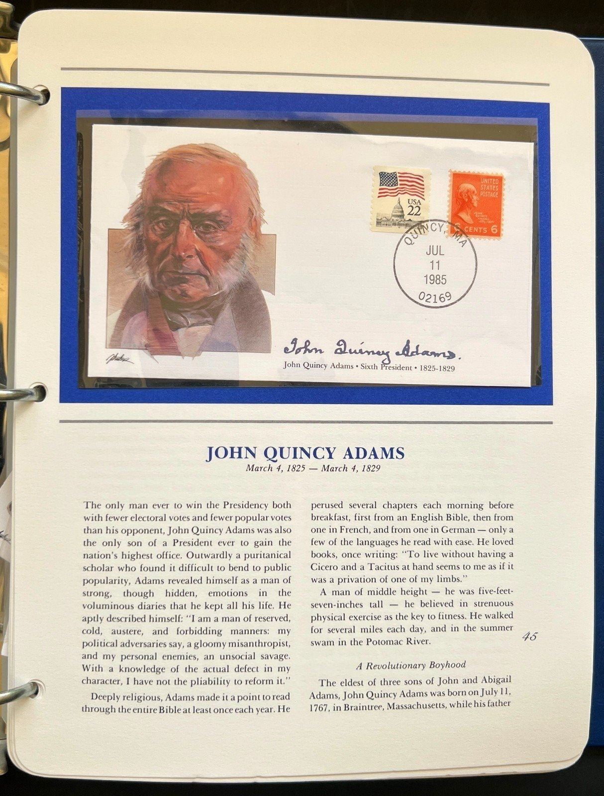 Presidents of The United States First Day Cover Collection Album FDC 1985 ZAYIX