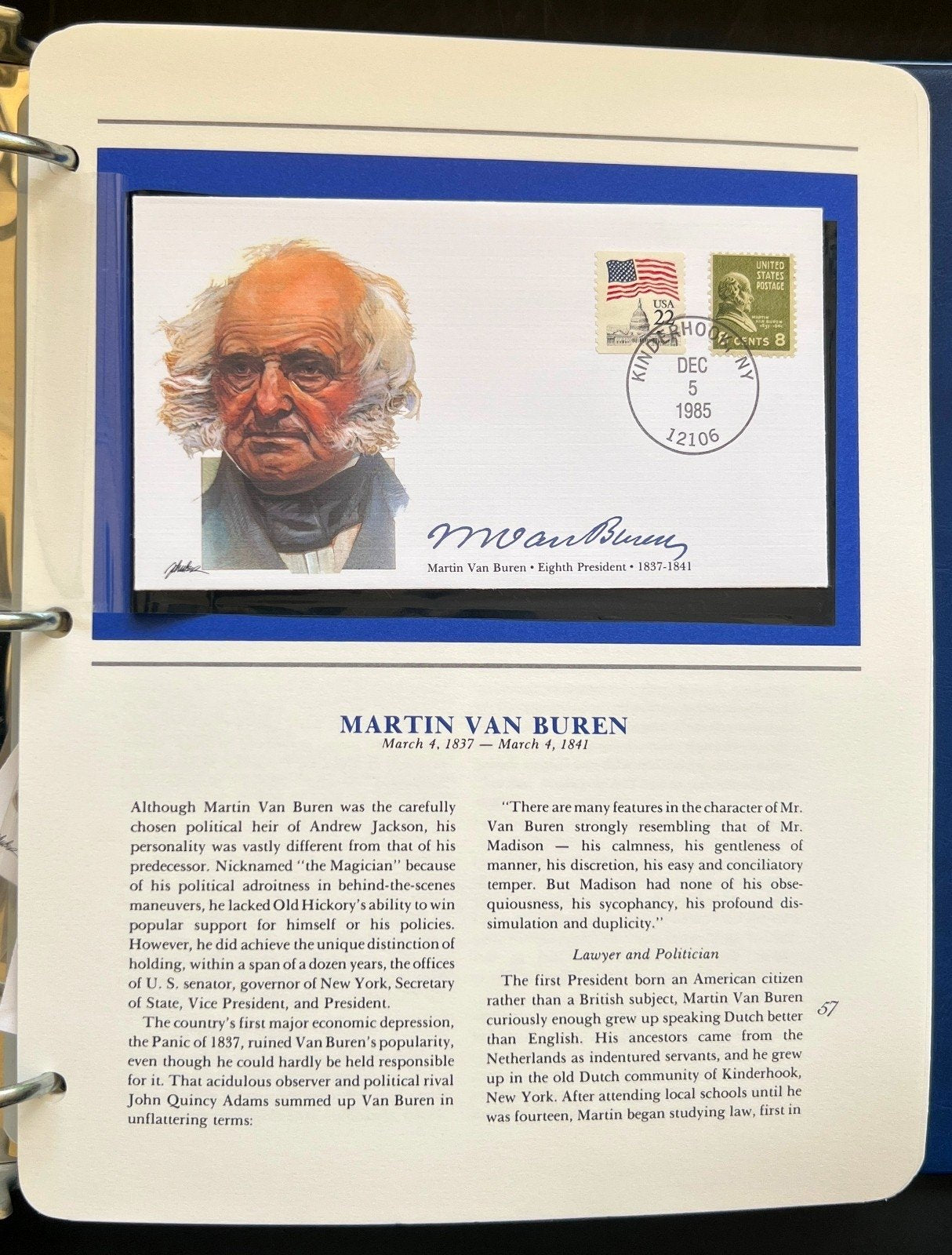 Presidents of The United States First Day Cover Collection Album FDC 1985 ZAYIX