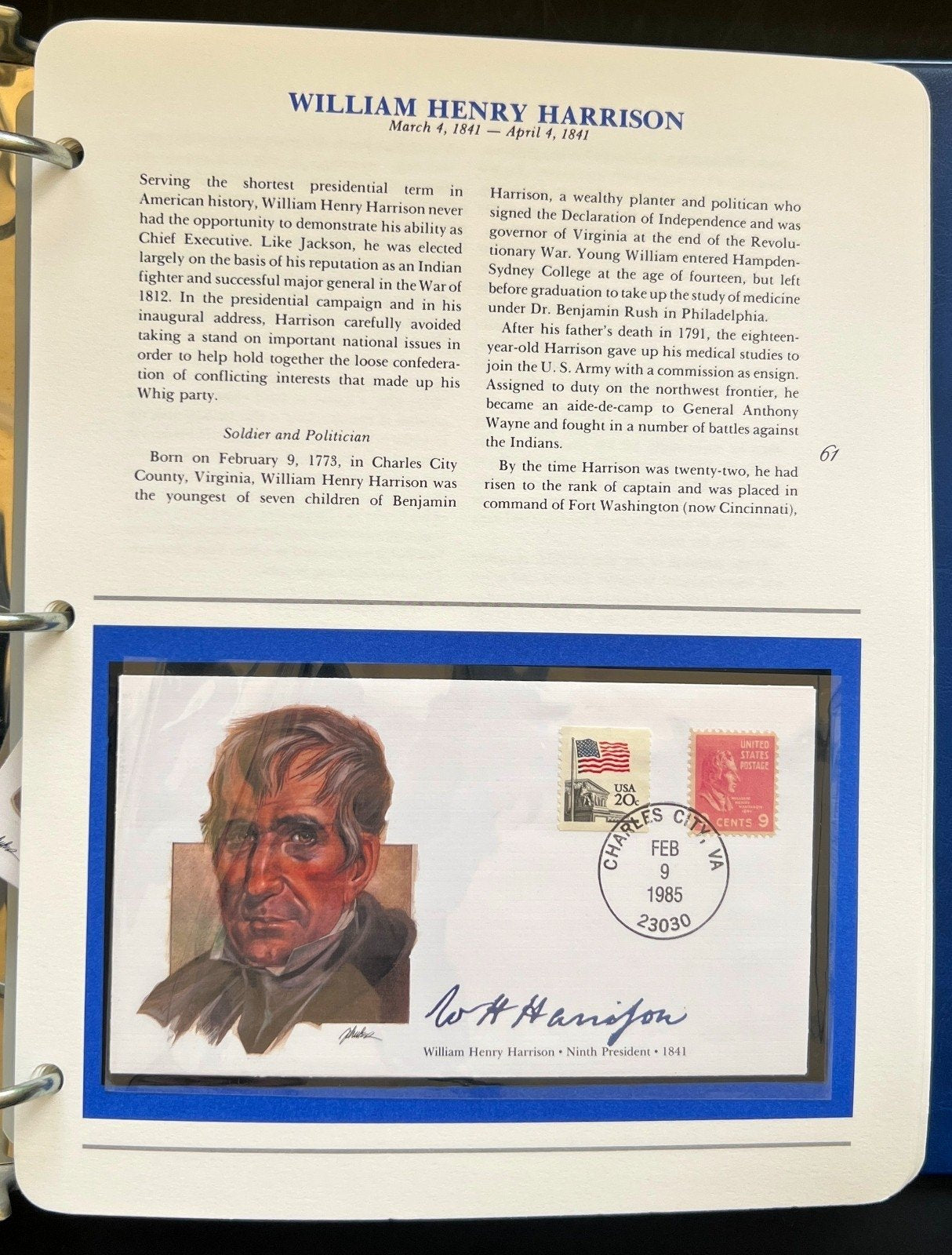 Presidents of The United States First Day Cover Collection Album FDC 1985 ZAYIX