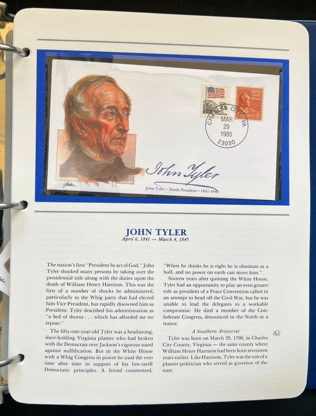 Presidents of The United States First Day Cover Collection Album FDC 1985 ZAYIX
