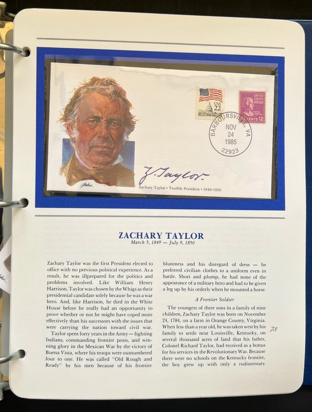 Presidents of The United States First Day Cover Collection Album FDC 1985 ZAYIX