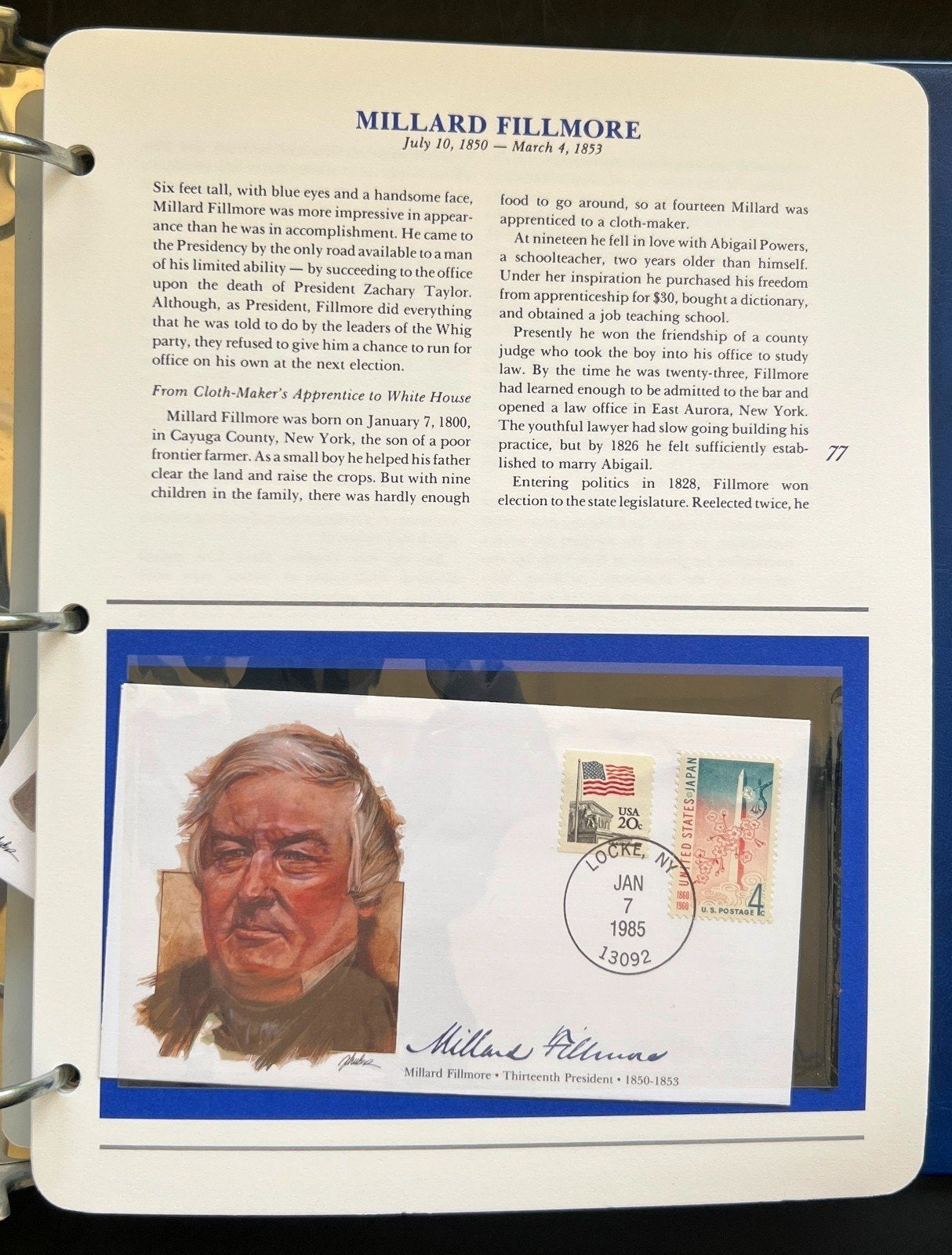 Presidents of The United States First Day Cover Collection Album FDC 1985 ZAYIX