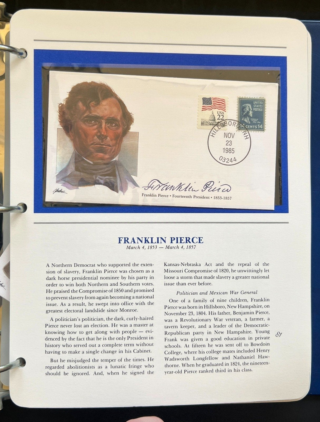 Presidents of The United States First Day Cover Collection Album FDC 1985 ZAYIX