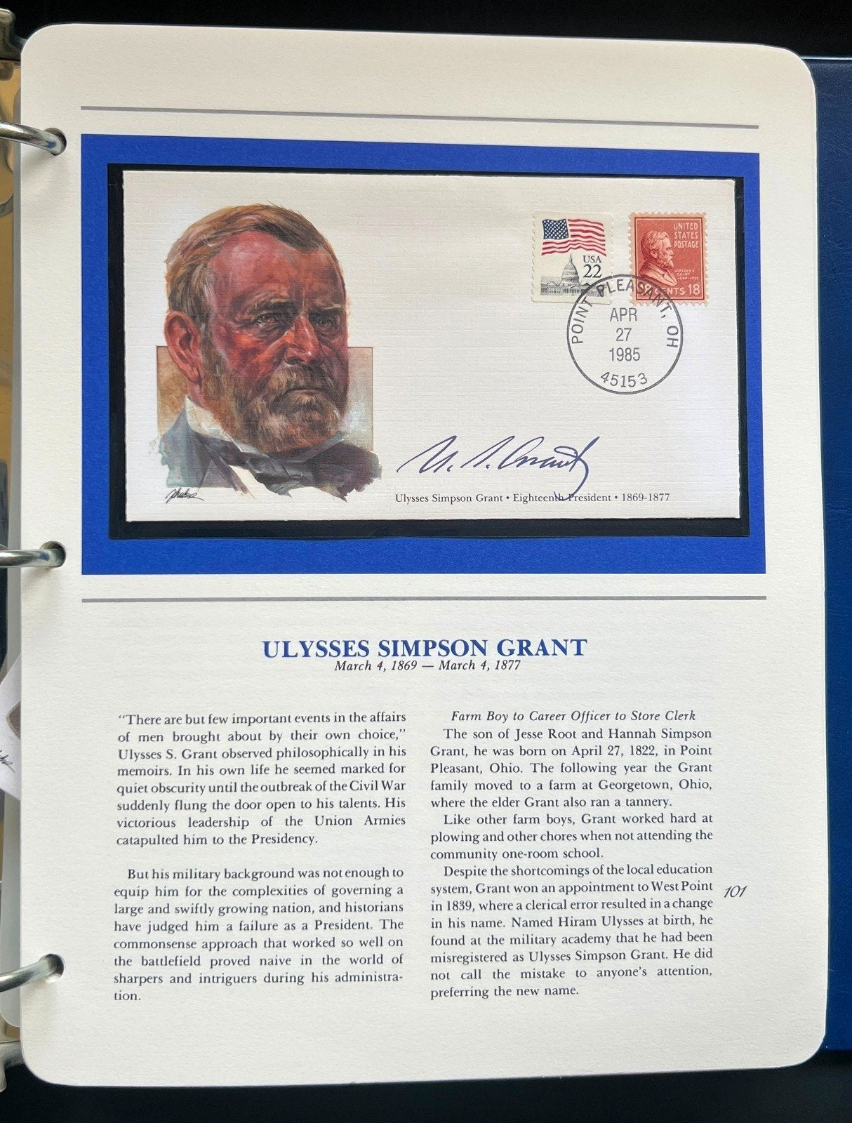 Presidents of The United States First Day Cover Collection Album FDC 1985 ZAYIX