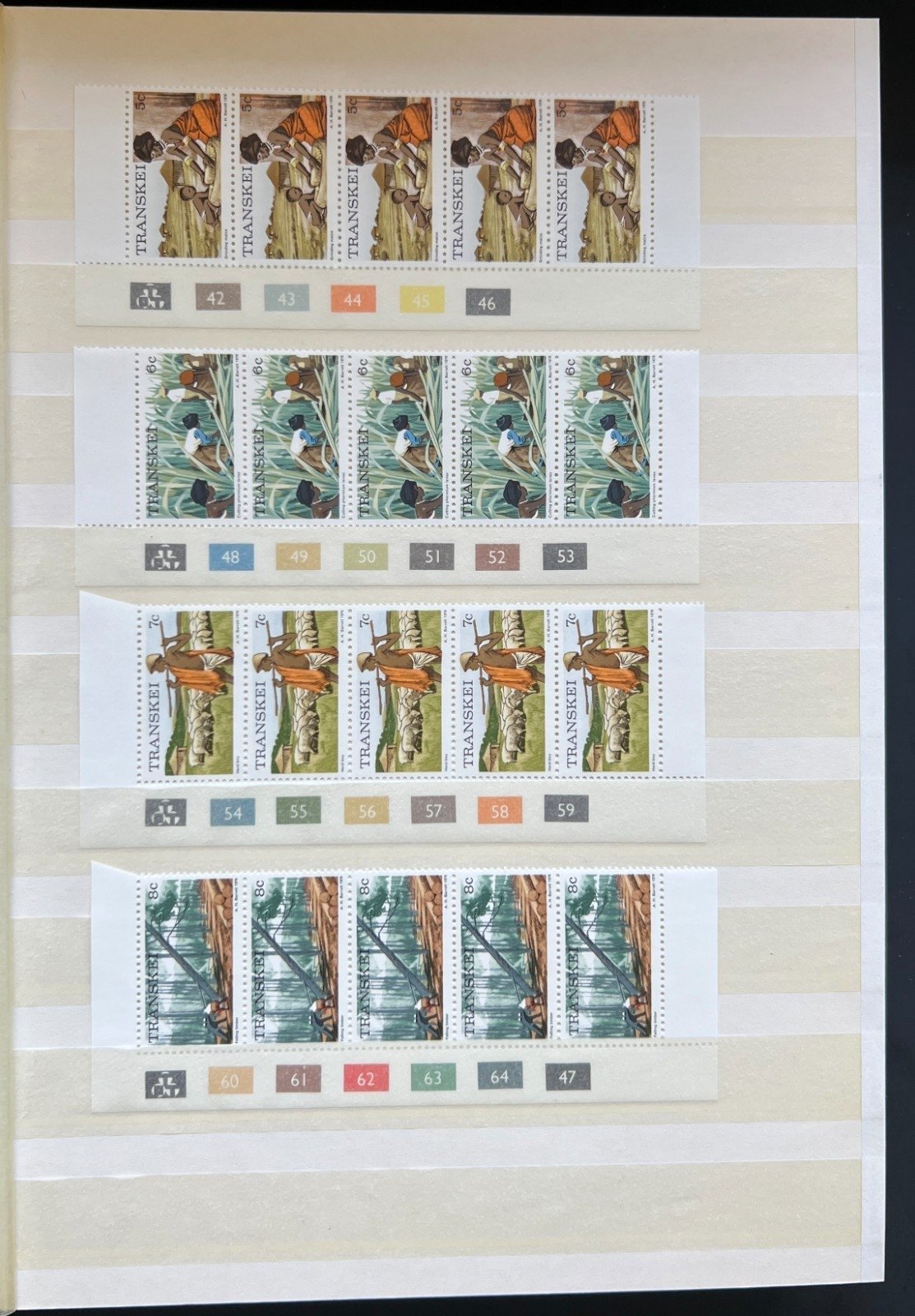 Transkei Plate Blocks & Plate Strips Stamp Collection Stock Book MNH ZAYIX