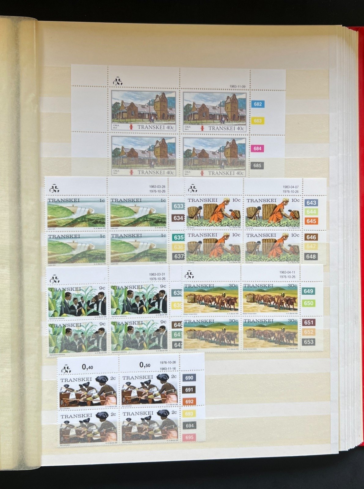 Transkei Plate Blocks & Plate Strips Stamp Collection Stock Book MNH ZAYIX
