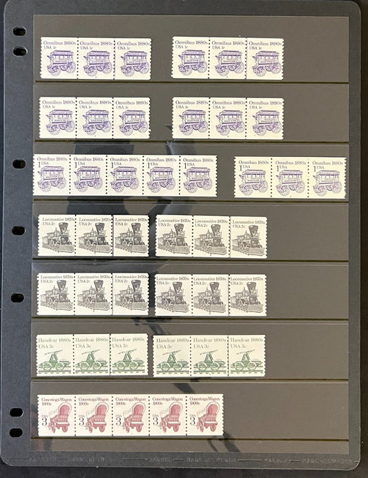 United States Plate Number & Coil Stripes Stamp Collection 12 Pages Mint ZAYIX