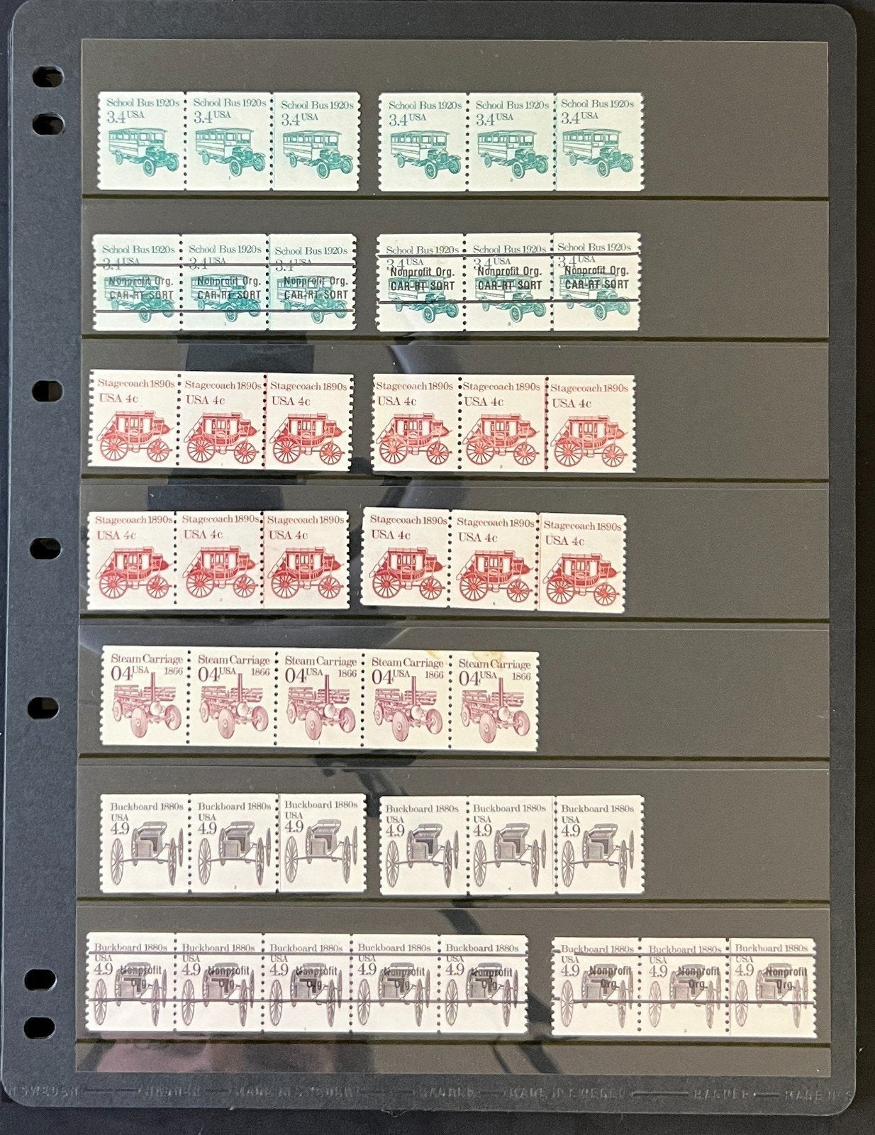 United States Plate Number & Coil Stripes Stamp Collection 12 Pages Mint ZAYIX