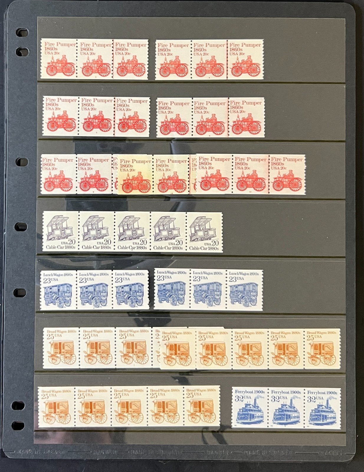 United States Plate Number & Coil Stripes Stamp Collection 12 Pages Mint ZAYIX