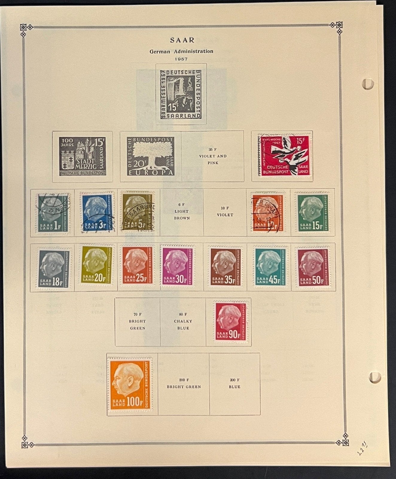 Saar Stamp Collection Pages Mint & Used 1947-1958 ZAYIX