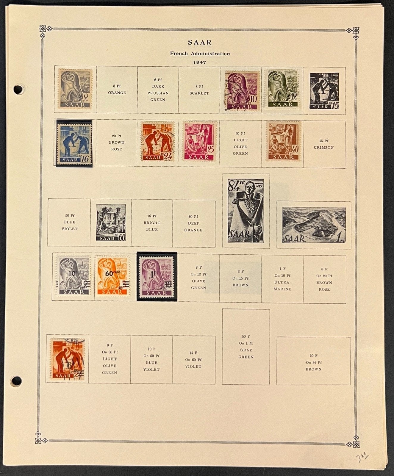 Saar Stamp Collection Pages Mint & Used 1947-1958 ZAYIX