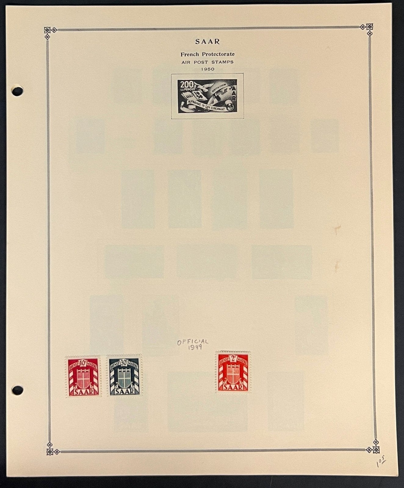 Saar Stamp Collection Pages Mint & Used 1947-1958 ZAYIX