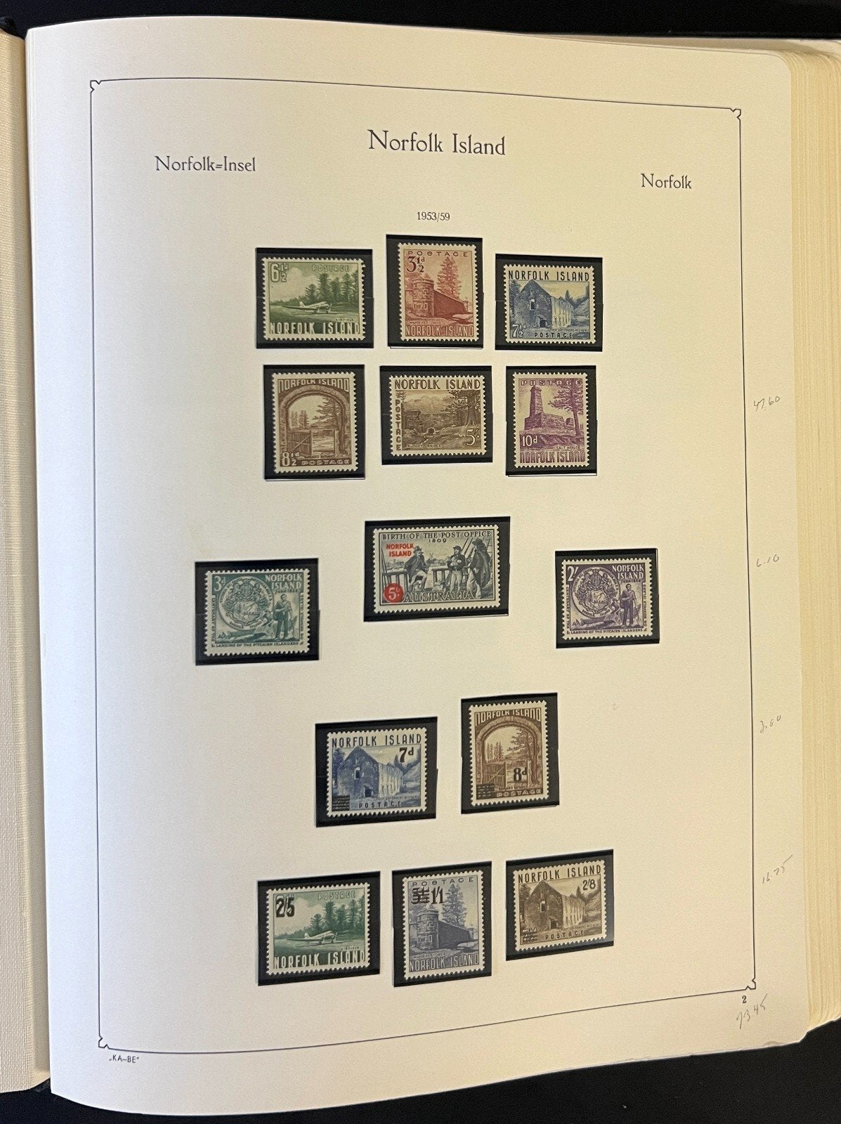 Norfolk Island Stamp Collection Album Mint (MNH) 1947-1989 ZAYIX
