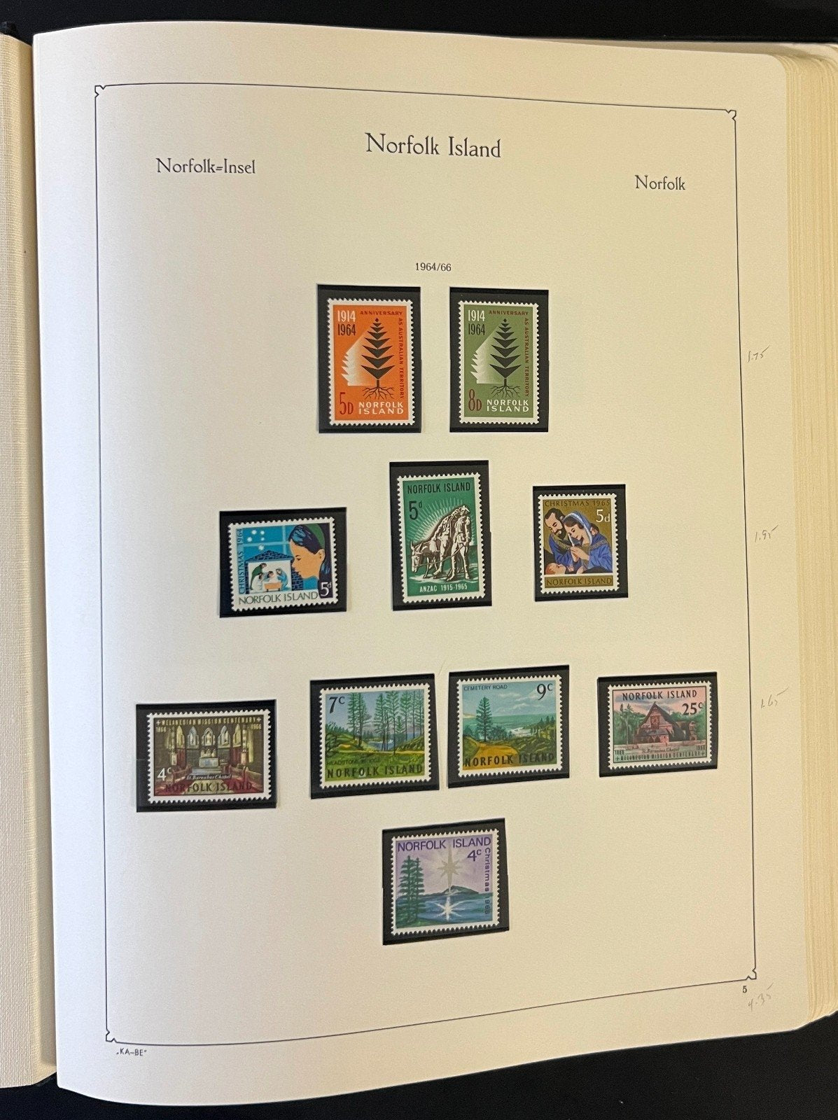 Norfolk Island Stamp Collection Album Mint (MNH) 1947-1989 ZAYIX