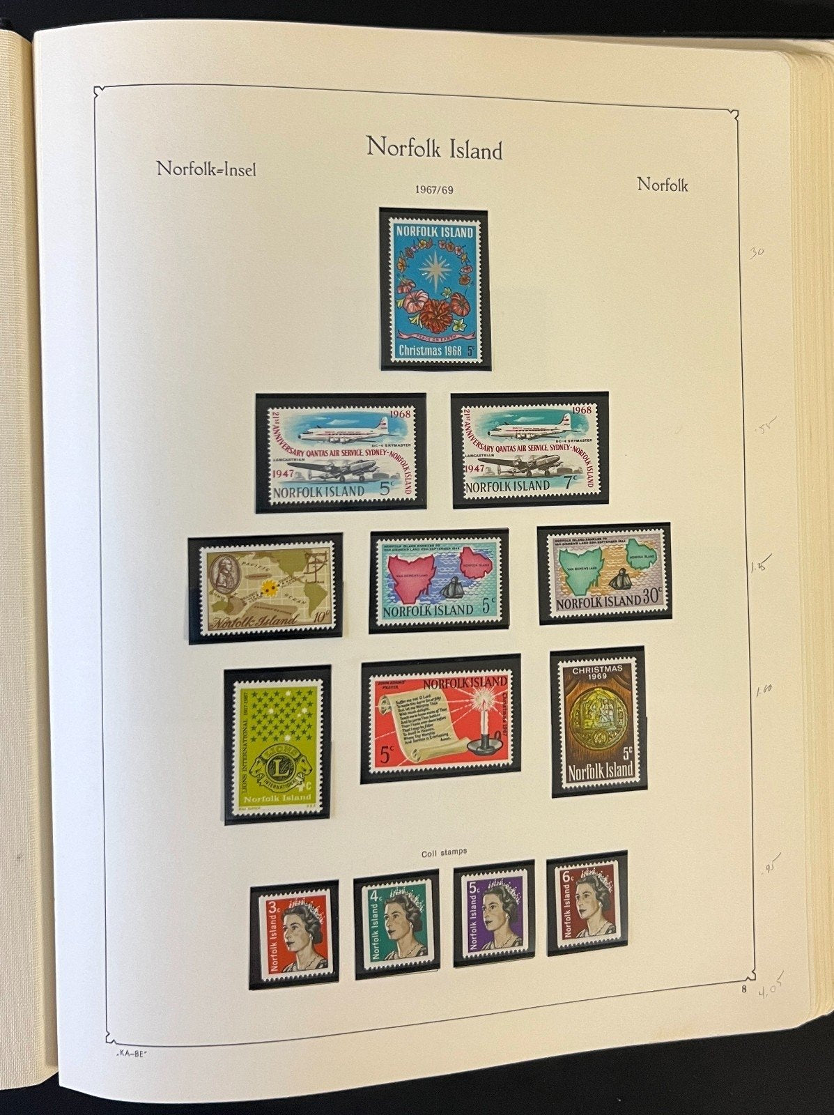 Norfolk Island Stamp Collection Album Mint (MNH) 1947-1989 ZAYIX