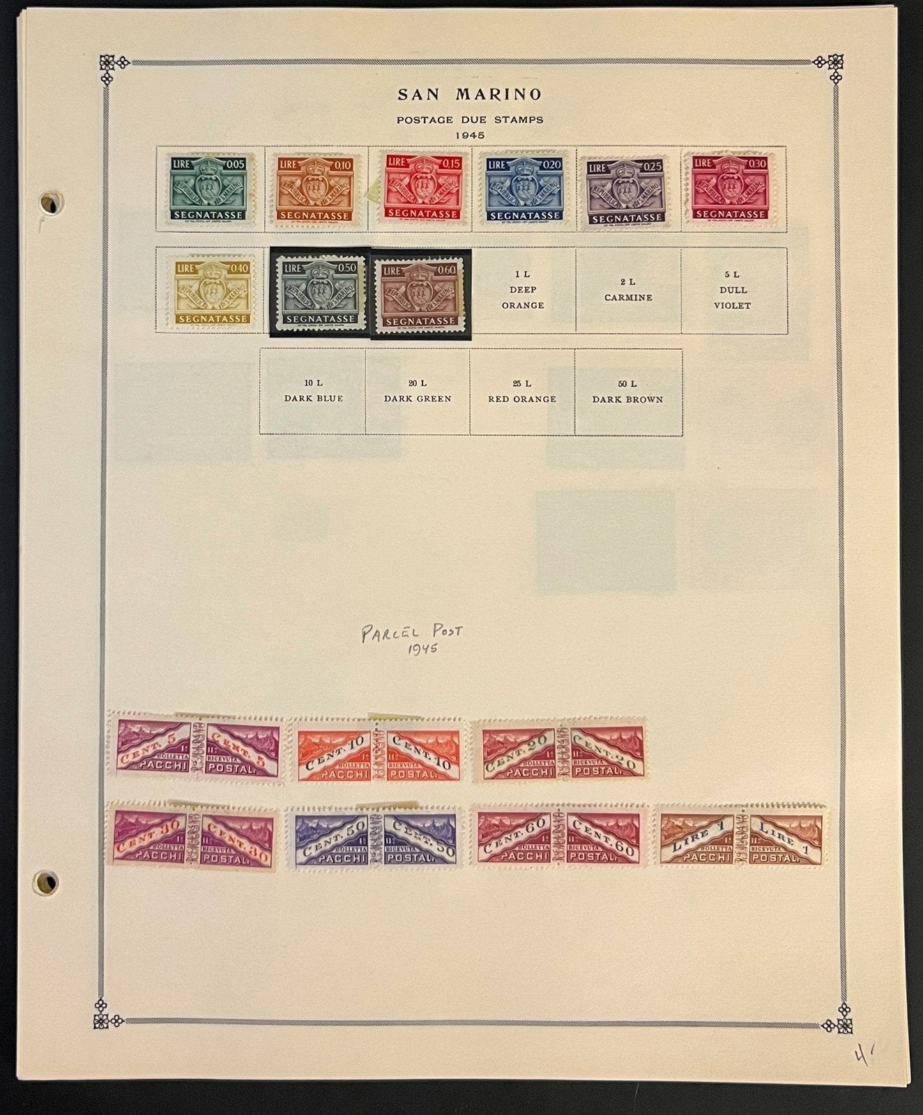 San Marino Stamp Collection Pages Mint & Used 1941-1976 ZAYIX
