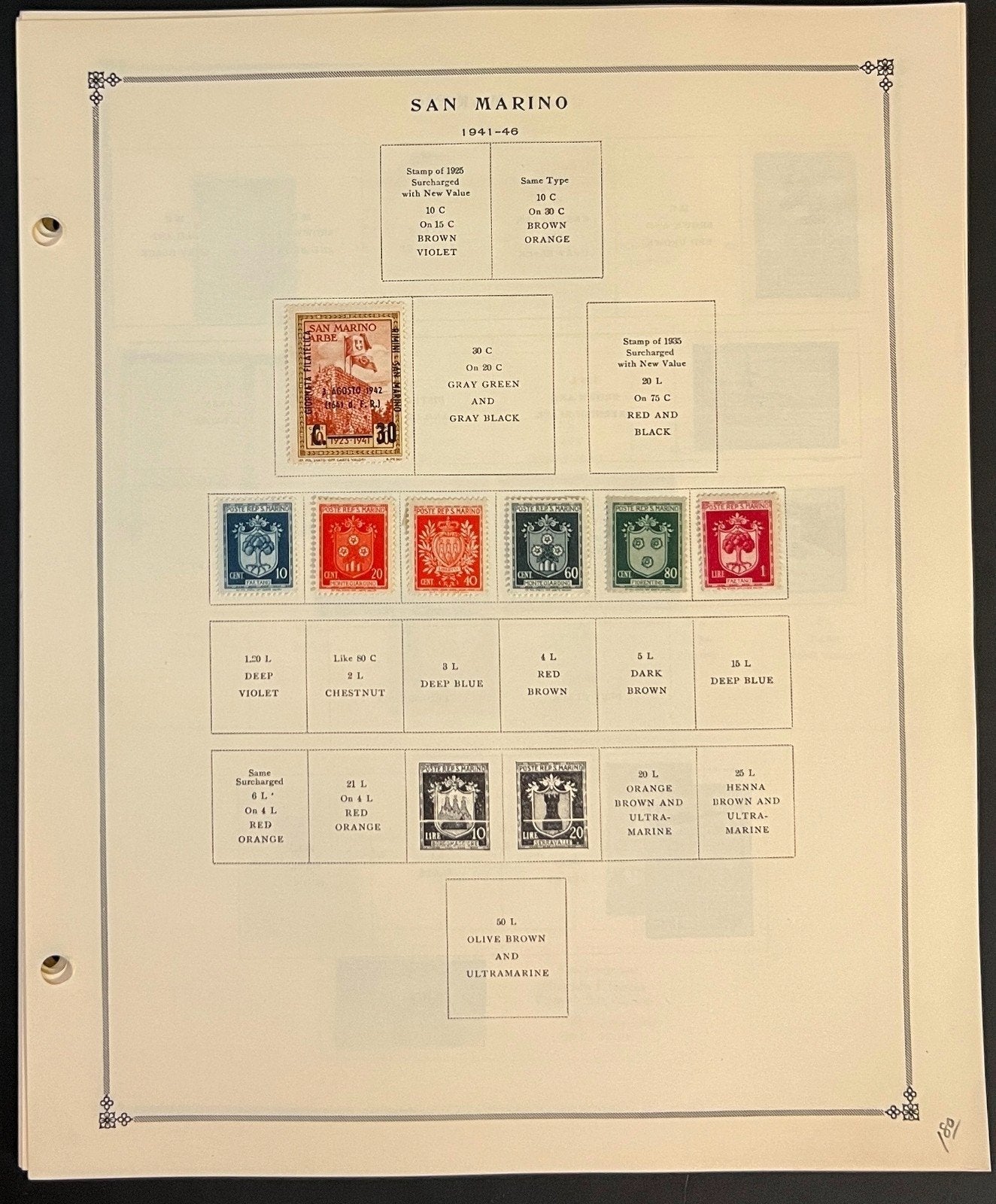 San Marino Stamp Collection Pages Mint & Used 1941-1976 ZAYIX