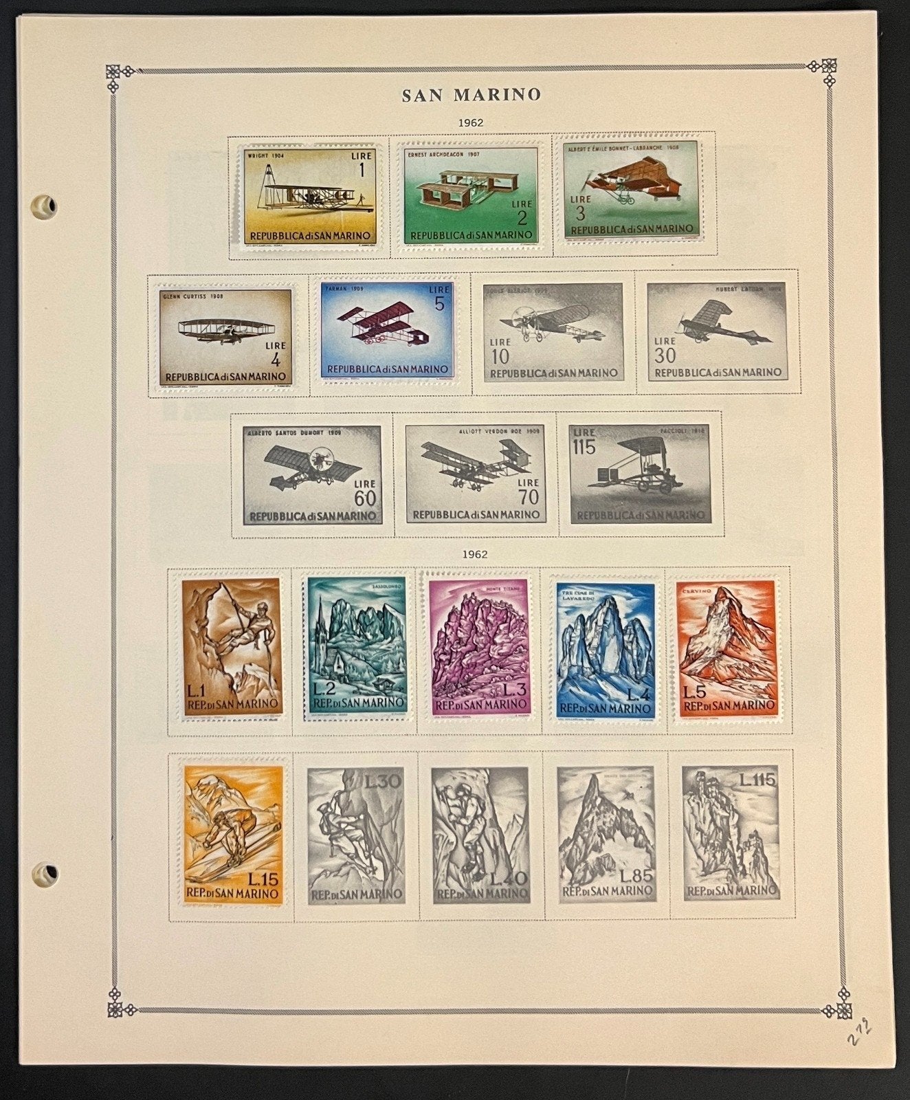 San Marino Stamp Collection Pages Mint & Used 1941-1976 ZAYIX