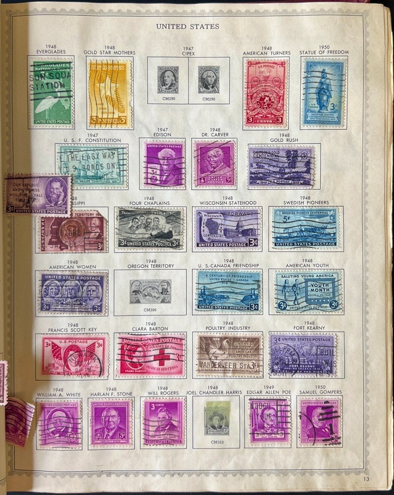 World Wide Postage Stamp Collection Album Hundreds of Stamps Used ZAYIX