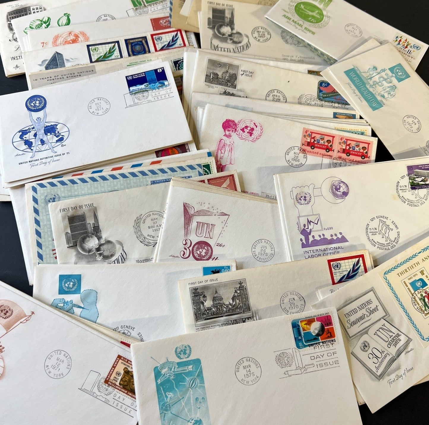 United Nations First Day Cover Collection 250+ Covers FDC 1950s-1970s ZAYIX