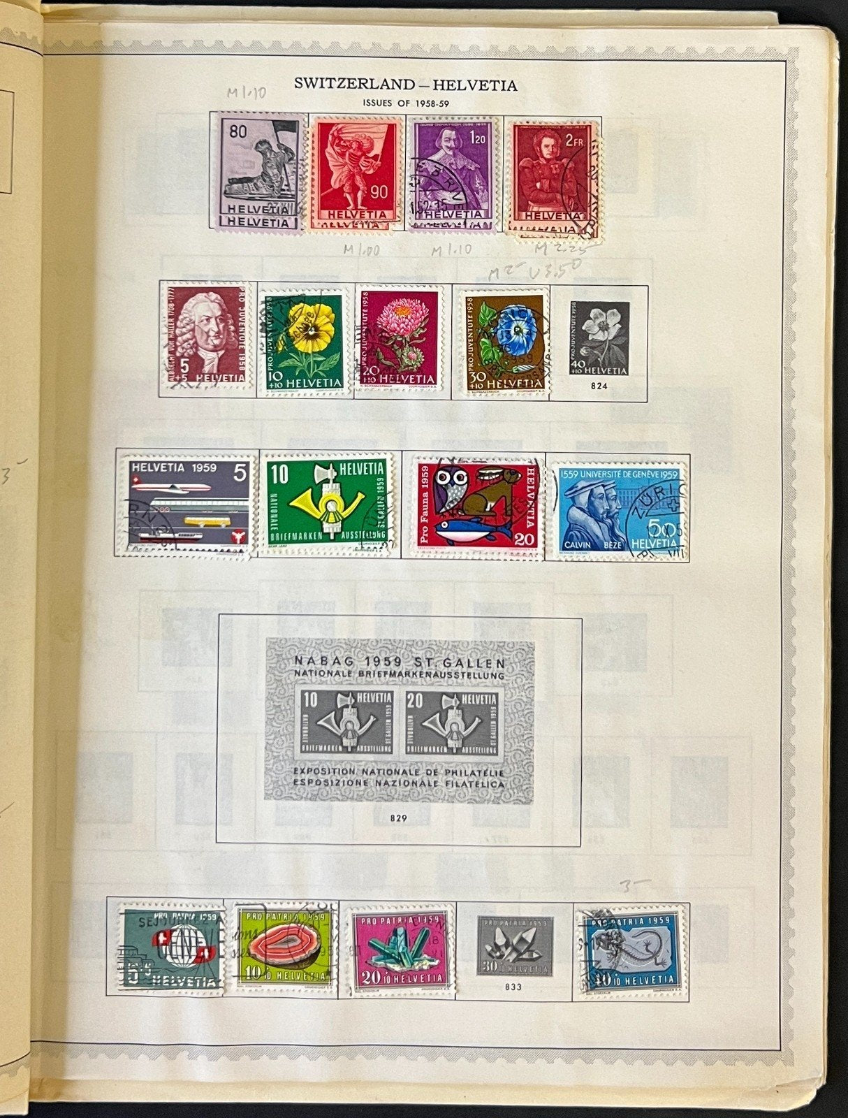 Switzerland Stamp Collection Pages Used 1953-1981 ZAYIX
