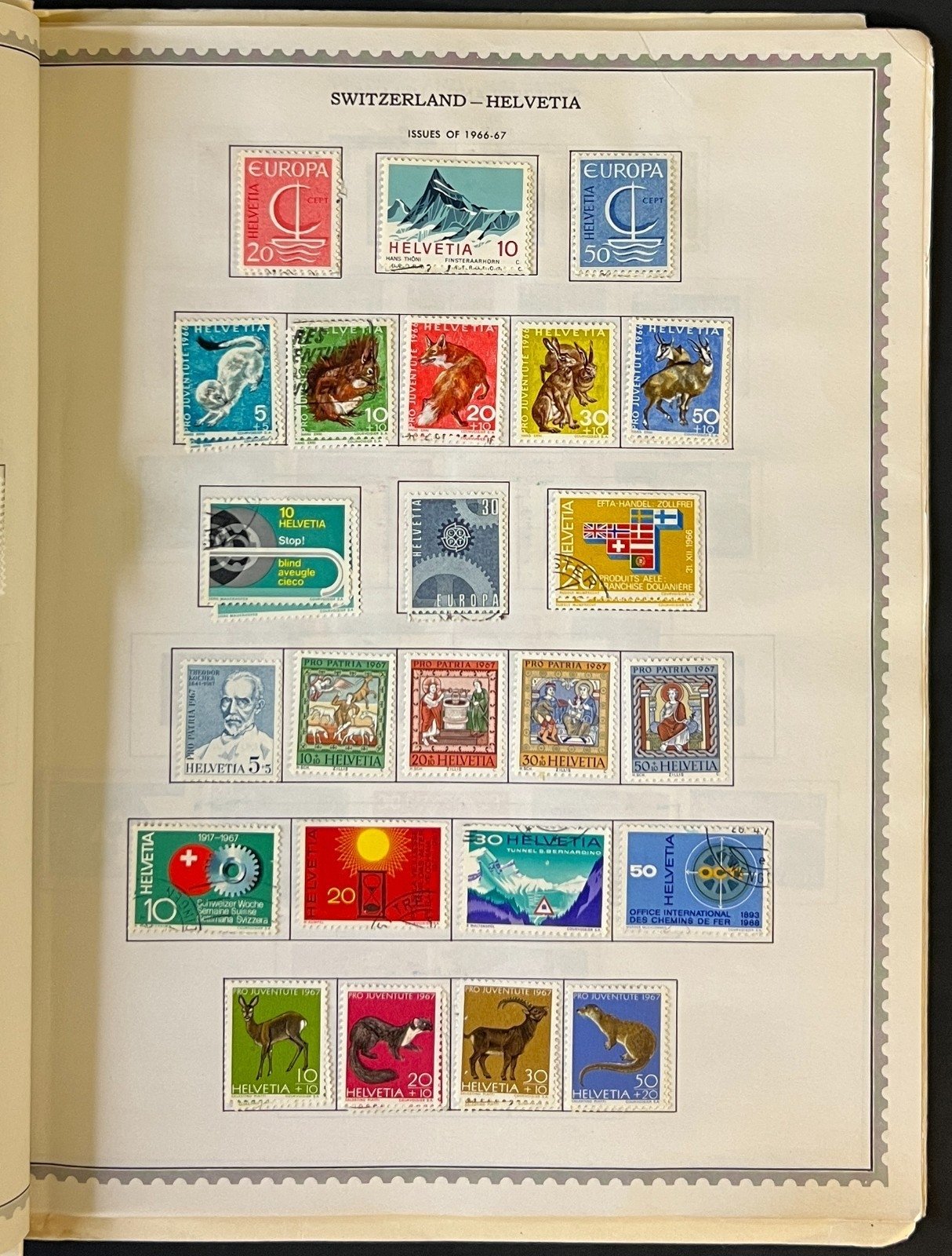 Switzerland Stamp Collection Pages Used 1953-1981 ZAYIX
