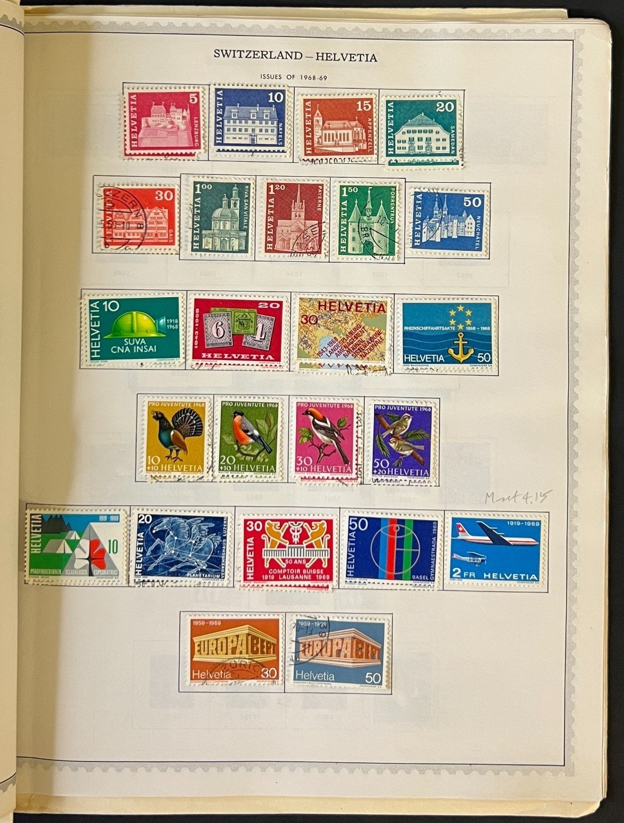 Switzerland Stamp Collection Pages Used 1953-1981 ZAYIX