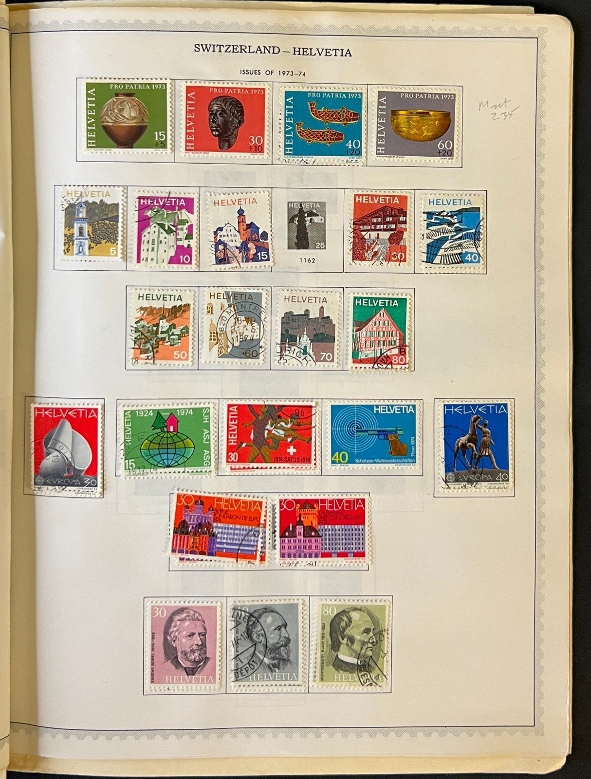 Switzerland Stamp Collection Pages Used 1953-1981 ZAYIX