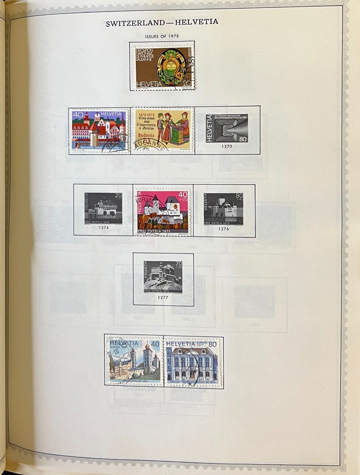 Switzerland Stamp Collection Pages Used 1953-1981 ZAYIX