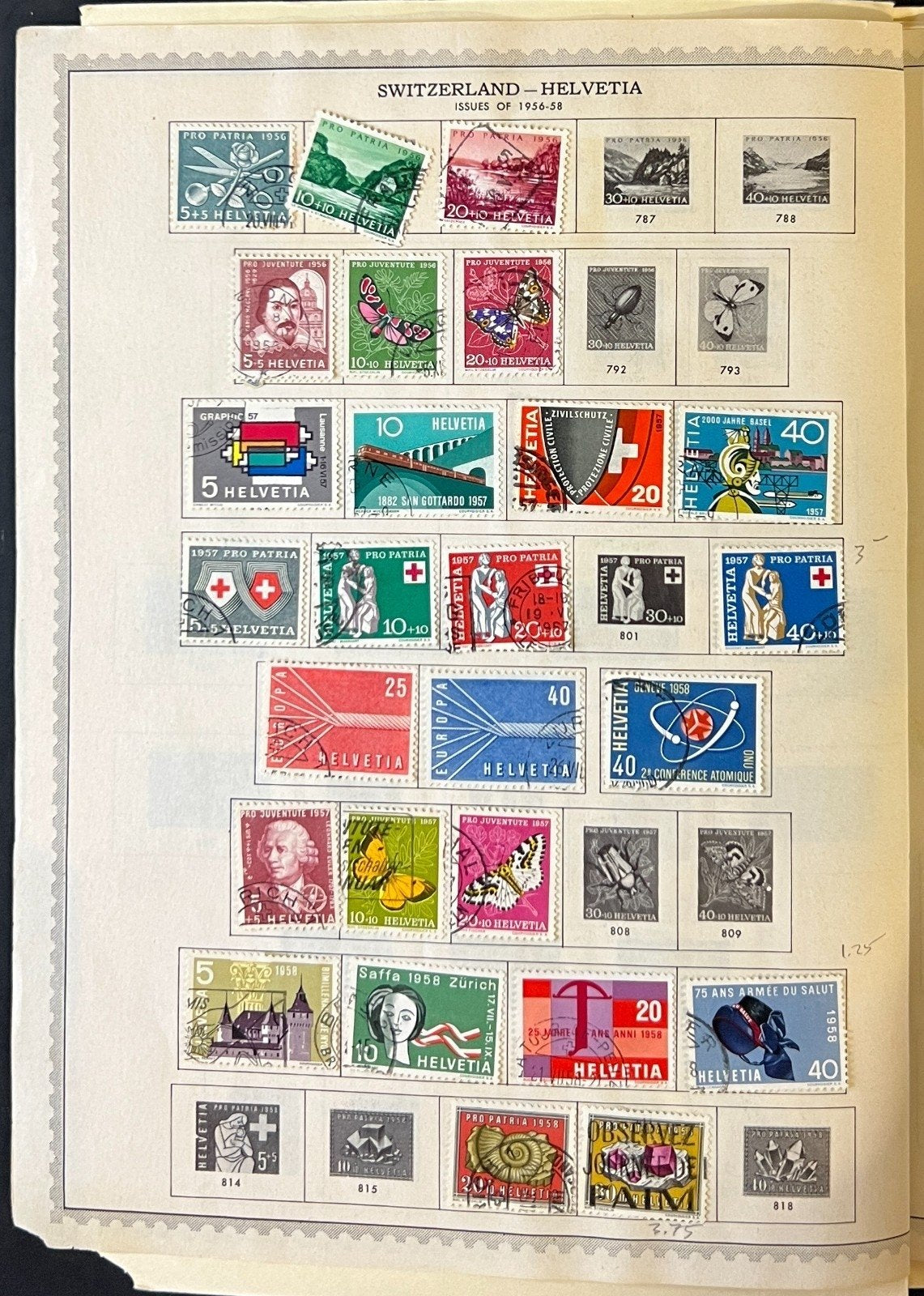 Switzerland Stamp Collection Pages Used 1953-1981 ZAYIX