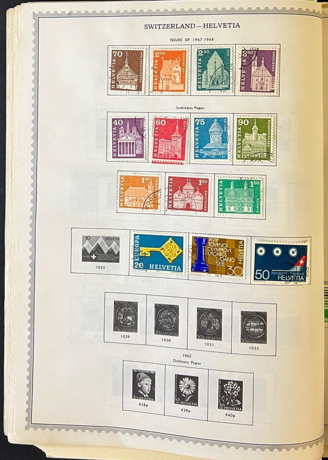 Switzerland Stamp Collection Pages Used 1953-1981 ZAYIX
