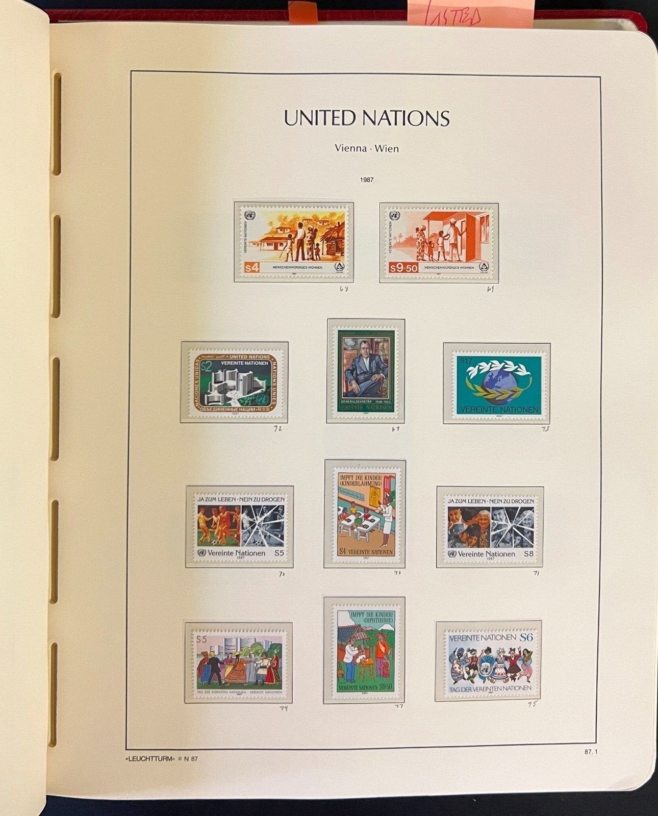 United Nations Stamp Collection 3 Lighthouse Hingeless Albums 1954-1998 ZAYIX