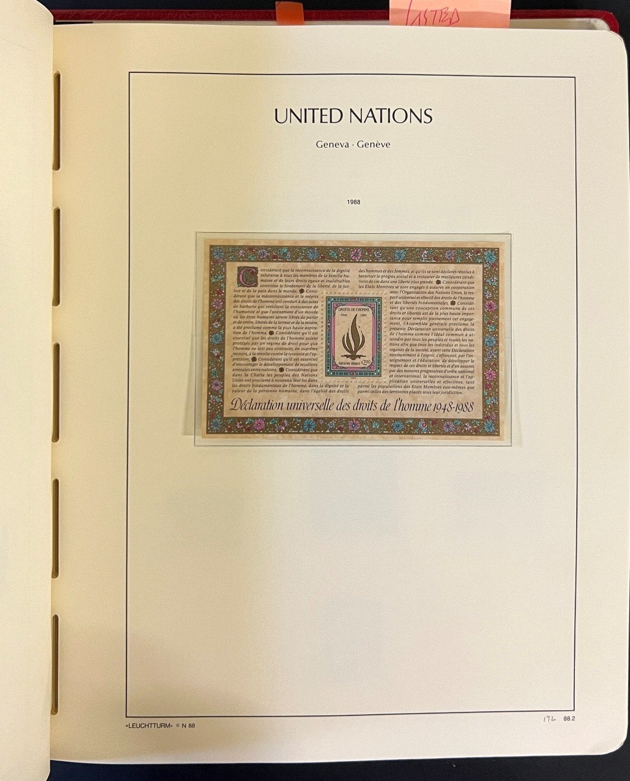 United Nations Stamp Collection 3 Lighthouse Hingeless Albums 1954-1998 ZAYIX
