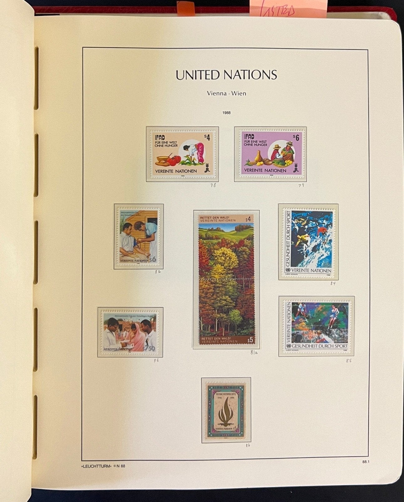 United Nations Stamp Collection 3 Lighthouse Hingeless Albums 1954-1998 ZAYIX