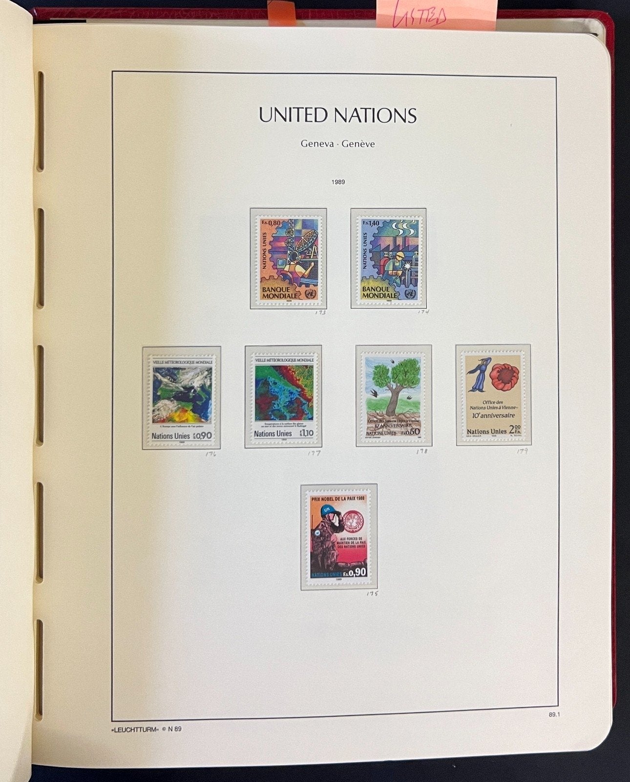 United Nations Stamp Collection 3 Lighthouse Hingeless Albums 1954-1998 ZAYIX