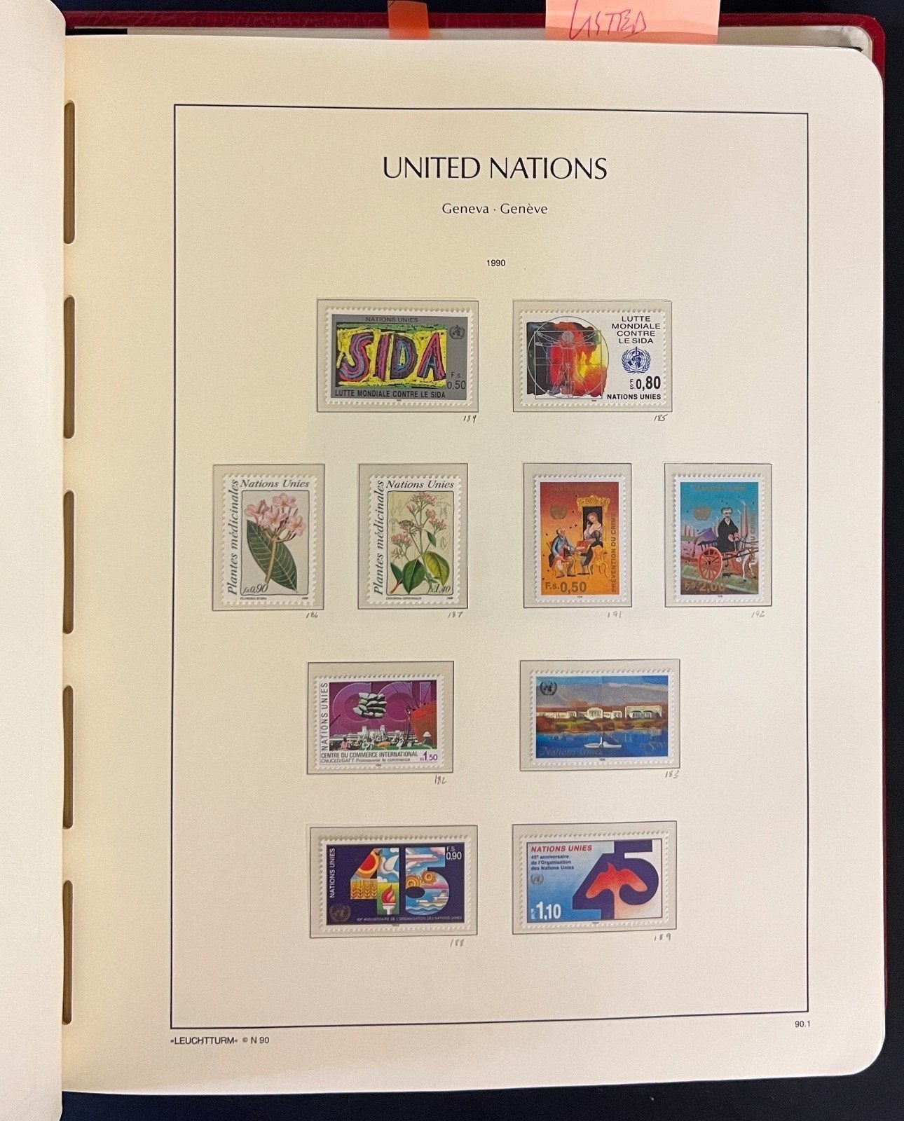 United Nations Stamp Collection 3 Lighthouse Hingeless Albums 1954-1998 ZAYIX