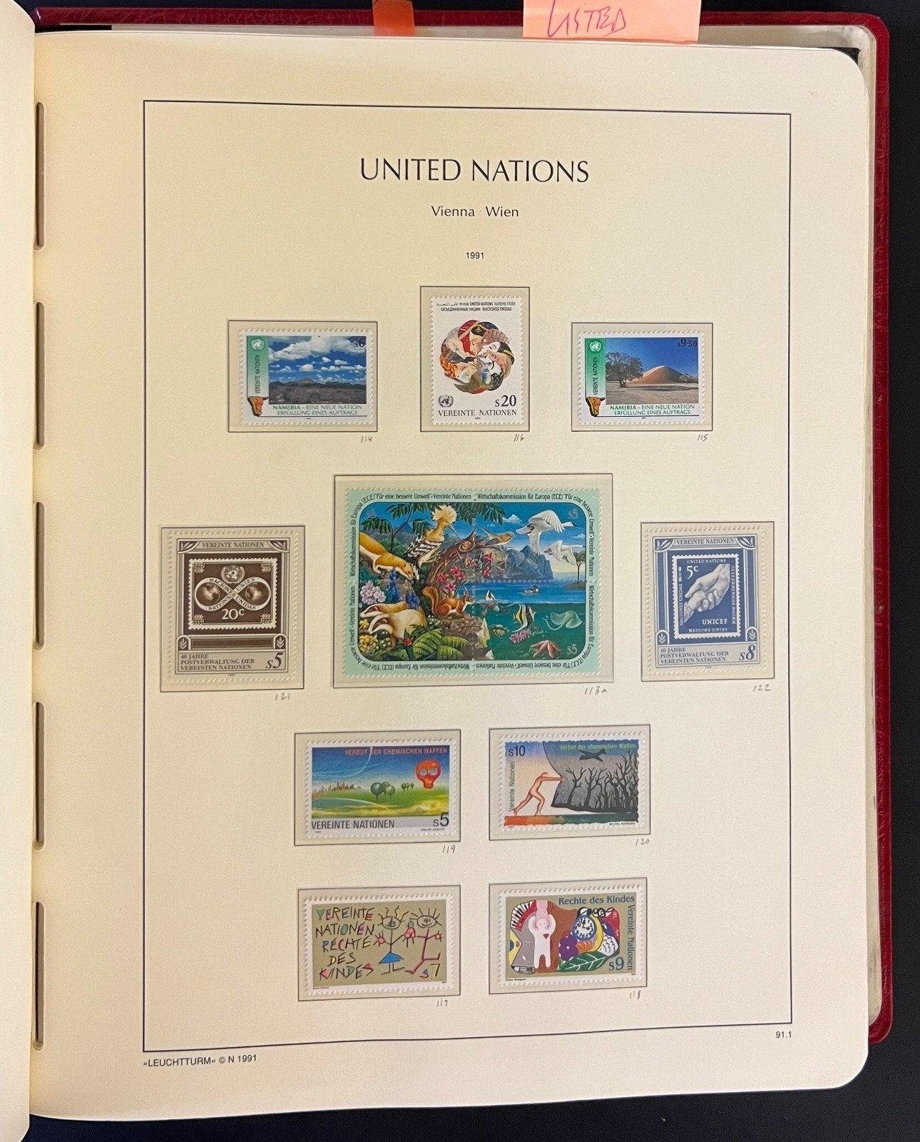 United Nations Stamp Collection 3 Lighthouse Hingeless Albums 1954-1998 ZAYIX