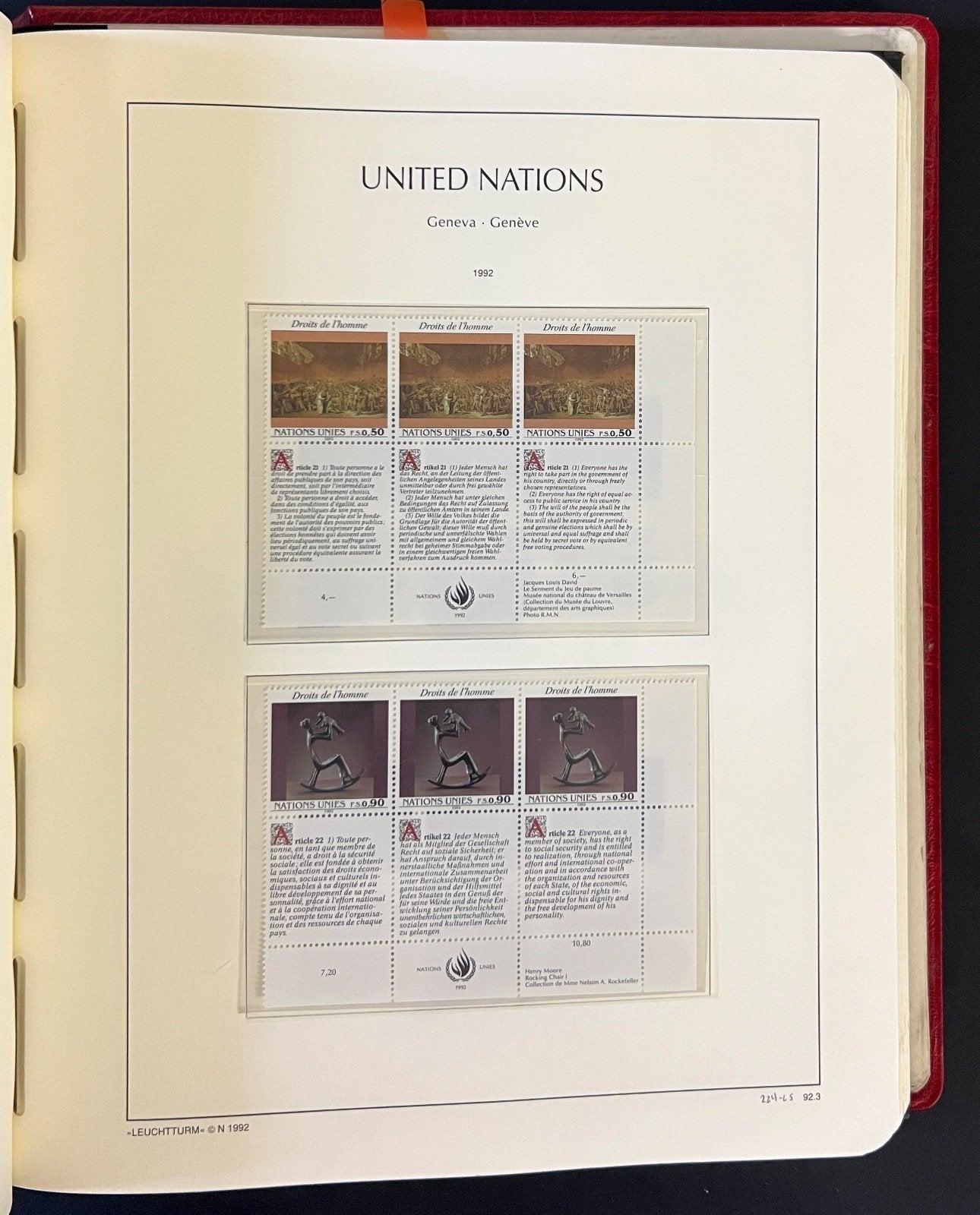 United Nations Stamp Collection 3 Lighthouse Hingeless Albums 1954-1998 ZAYIX