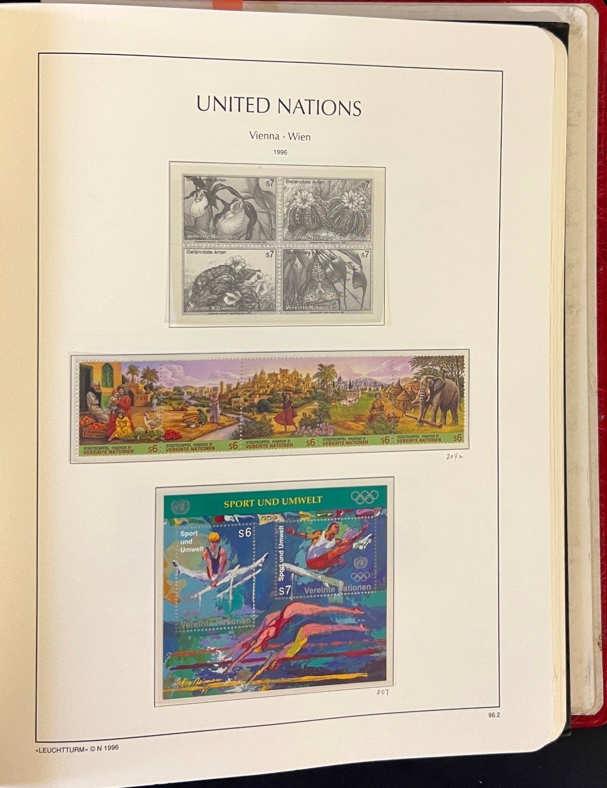 United Nations Stamp Collection 3 Lighthouse Hingeless Albums 1954-1998 ZAYIX