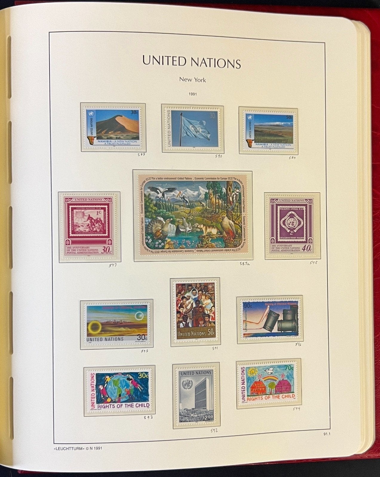 United Nations Stamp Collection 3 Lighthouse Hingeless Albums 1954-1998 ZAYIX