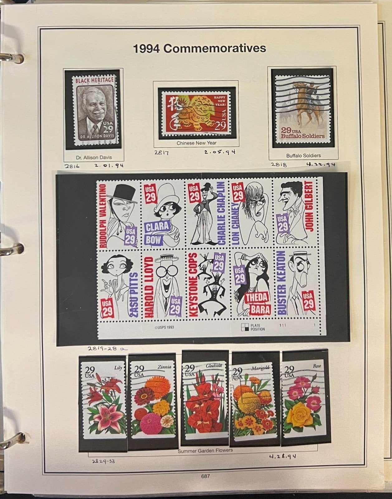 United States Stamp Collection Mystic Album 1200 Stamps 1994-2000 ZAYIX