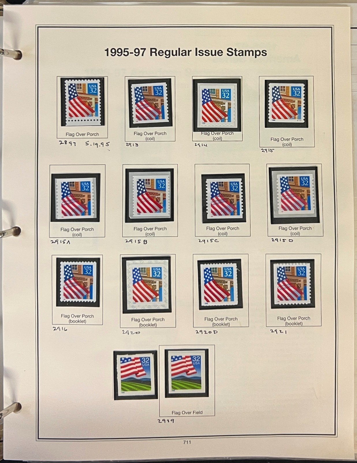 United States Stamp Collection Mystic Album 1200 Stamps 1994-2000 ZAYIX